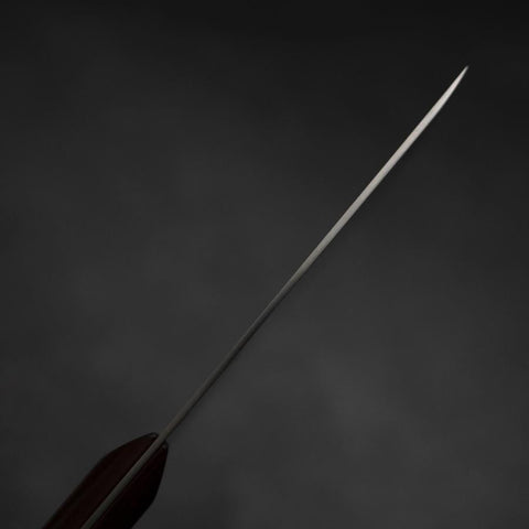 Menkiri (Noodle Knife) Blue Steel #2 Polished Red Urushi Handle 300mm-[Musashi]-[Japanese-Kitchen-Knives]