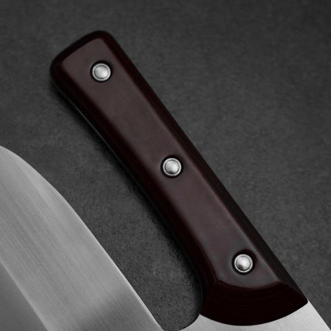 Menkiri (Noodle Knife) Blue Steel #2 Polished Red Urushi Handle 300mm-[Musashi]-[Japanese-Kitchen-Knives]