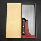Menkiri (Noodle Knife) Blue Steel #2 Polished Red Urushi Handle 300mm-[Musashi]-[Japanese-Kitchen-Knives]