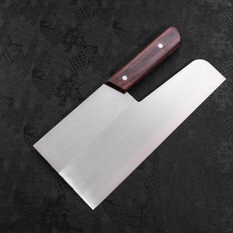 Menkiri (Noodle Knife) Molybdenum Polished Walnut Handle 300mm-[Musashi]-[Japanese-Kitchen-Knives]