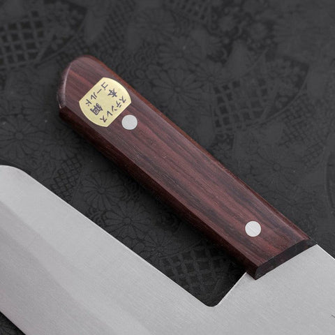 Menkiri (Noodle Knife) Molybdenum Polished Walnut Handle 300mm-[Musashi]-[Japanese-Kitchen-Knives]