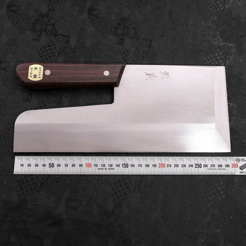 Menkiri (Noodle Knife) Molybdenum Polished Walnut Handle 300mm-[Musashi]-[Japanese-Kitchen-Knives]