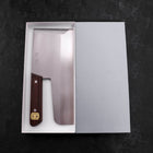 Menkiri (Noodle Knife) Molybdenum Polished Walnut Handle 300mm-[Musashi]-[Japanese-Kitchen-Knives]