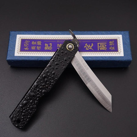 Mizushibuki Aogami Higonokami Black 100mm (3.9”)-[Musashi]-[Japanese-Kitchen-Knives]
