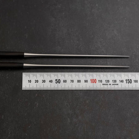 Moribashi Chopsticks Stainless Ebony Handle 150mm with Ebony Sheath and Storage Pouch-[Musashi]-[Japanese-Kitchen-Knives]