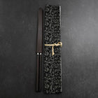 Moribashi Chopsticks Stainless Ebony Handle 150mm with Ebony Sheath and Storage Pouch-[Musashi]-[Japanese-Kitchen-Knives]