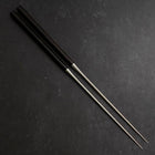 Moribashi Chopsticks Stainless Ebony Handle 180mm with Ebony Sheath and Storage Pouch-[Musashi]-[Japanese-Kitchen-Knives]