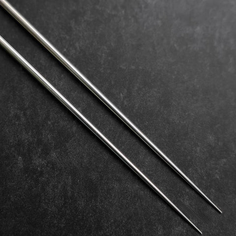 Moribashi Chopsticks Stainless Ebony Handle 180mm with Ebony Sheath and Storage Pouch-[Musashi]-[Japanese-Kitchen-Knives]