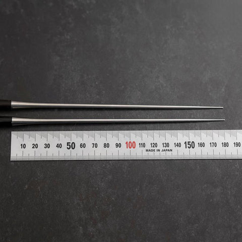 Moribashi Chopsticks Stainless Ebony Handle 180mm with Ebony Sheath and Storage Pouch-[Musashi]-[Japanese-Kitchen-Knives]