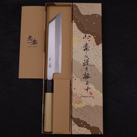 Mukimono White Steel #2 Kasumi Mango de Magnolia con Cuerno de Búfalo 180mm
