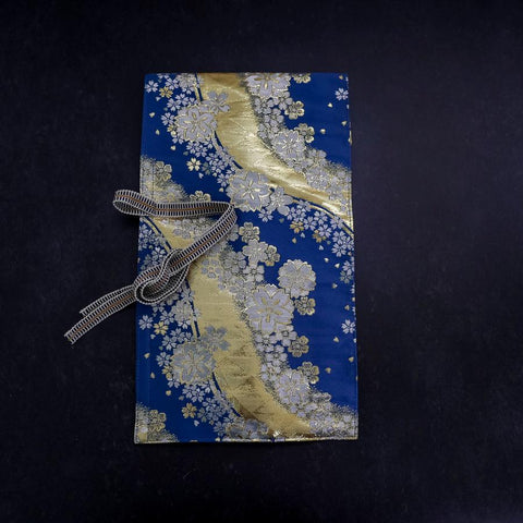 Musashi Japanese Style Kitchen Knife Roll Blue-Golden Sakura River 1 Pockets Handmade-[Musashi]-[Japanese-Kitchen-Knives]