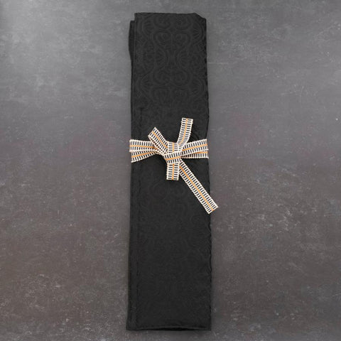 Musashi Japanese Style Kitchen Knife Roll Flower Black 1 Pocket Handmade-[Musashi]-[Japanese-Kitchen-Knives]