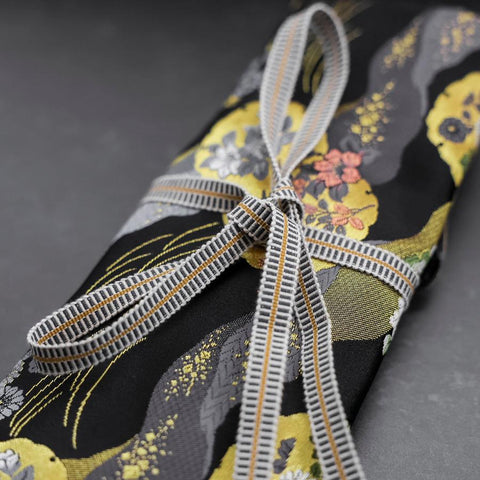 Musashi Japanese Style Kitchen Knife Roll Michi-naga Yukiwamon 4 Pockets Handmade-[Musashi]-[Japanese-Kitchen-Knives]