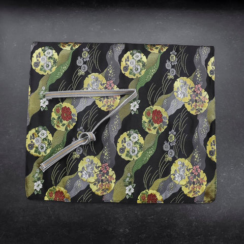 Musashi Japanese Style Kitchen Knife Roll Michi-naga Yukiwamon 4 Pockets Handmade-[Musashi]-[Japanese-Kitchen-Knives]