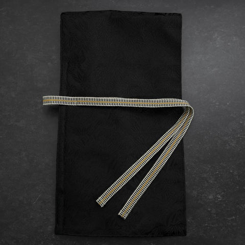 Musashi Japanese Style Kitchen Knife Roll Phoenix Black 1 Pocket Handmade-[Musashi]-[Japanese-Kitchen-Knives]