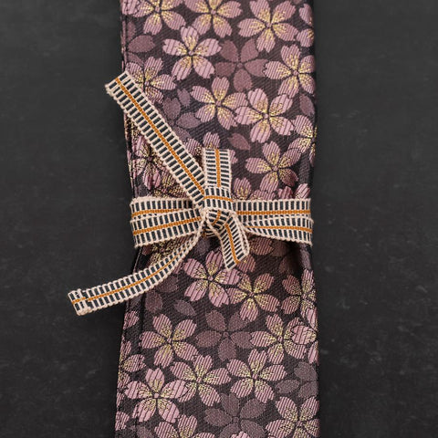 Musashi Japanese Style Kitchen Knife Roll Purple Sakura 1 Pocket Handmade-[Musashi]-[Japanese-Kitchen-Knives]