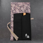 Musashi Japanese Style Kitchen Knife Roll Purple Sakura 1 Pocket Handmade-[Musashi]-[Japanese-Kitchen-Knives]