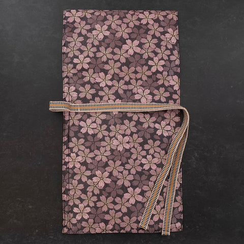 Musashi Japanese Style Kitchen Knife Roll Purple Sakura 1 Pocket Handmade-[Musashi]-[Japanese-Kitchen-Knives]