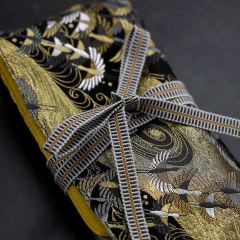 Musashi Japanese Style Kitchen Knife Roll Uzumaki Tsuru-Mai 4 Pockets Handmade-[Musashi]-[Japanese-Kitchen-Knives]