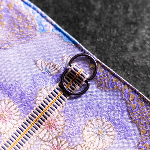 Musashi Japanese Style Kitchen Knife Roll Yamagata Kikkamon - Purple 2 Pockets Handmade-[Musashi]-[Japanese-Kitchen-Knives]
