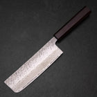 Nakiri 440C Nashiji Damascus Purple Urushi Handle 165mm (6.5”)-[Musashi]-[Japanese-Kitchen-Knives]