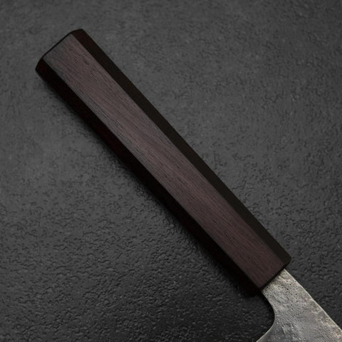 Nakiri 440C Nashiji Damascus Purple Urushi Handle 165mm (6.5”)-[Musashi]-[Japanese-Kitchen-Knives]