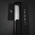 Nakiri 440C Nashiji Damascus Purple Urushi Handle 165mm (6.5”)-[Musashi]-[Japanese-Kitchen-Knives]