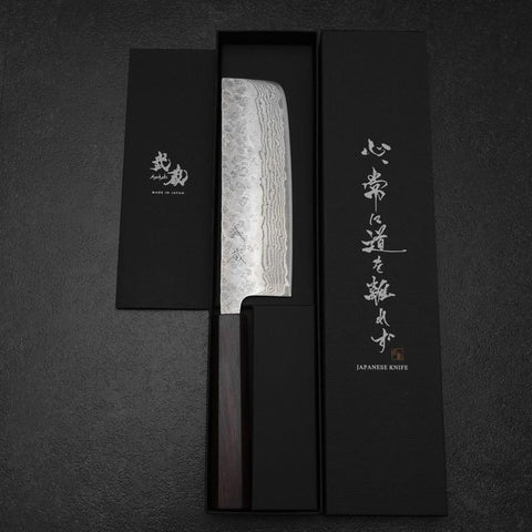 Nakiri 440C Nashiji Damascus Purple Urushi Handle 165mm (6.5”)-[Musashi]-[Japanese-Kitchen-Knives]