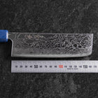 Nakiri AUS-10 Damascus Blue Urushi Handle 165mm-[Musashi]-[Japanese-Kitchen-Knives]
