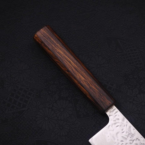 Nakiri AUS-10 Mirror Tsuchime Damascus Sumi Urushi Handle 165mm-[Musashi]-[Japanese-Kitchen-Knives]