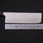 Nakiri AUS-10 Mirror Tsuchime Damascus Sumi Urushi Handle 165mm-[Musashi]-[Japanese-Kitchen-Knives]
