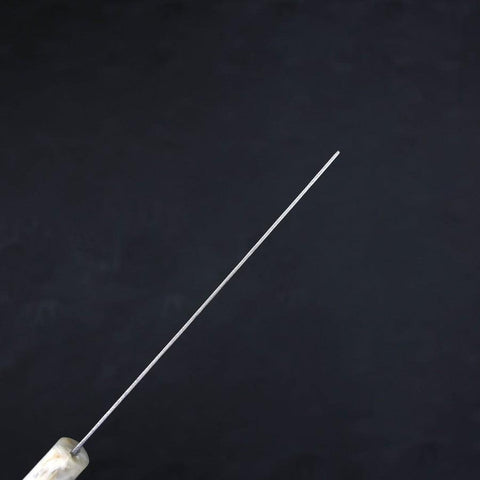 Nakiri AUS-10 Nashiji Damascus Ocean White Blue Handle 165mm (6.5”)-[Musashi]-[Japanese-Kitchen-Knives]