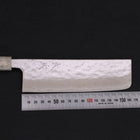 Nakiri AUS-10 Nashiji Damascus Ocean White Blue Handle 165mm (6.5”)-[Musashi]-[Japanese-Kitchen-Knives]