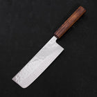Nakiri AUS-10 Nashiji Damascus Sumi Urushi Handle 165mm-[Musashi]-[Japanese-Kitchen-Knives]