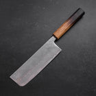 Nakiri AUS-10 Polished Nashiji Damascus Yaki Urushi Handle 165mm (6.5”)-[Musashi]-[Japanese-Kitchen-Knives]
