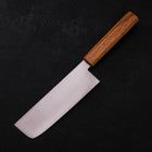 Nakiri AUS-10 Polished Oak Handle 165mm-[Musashi]-[Japanese-Kitchen-Knives]