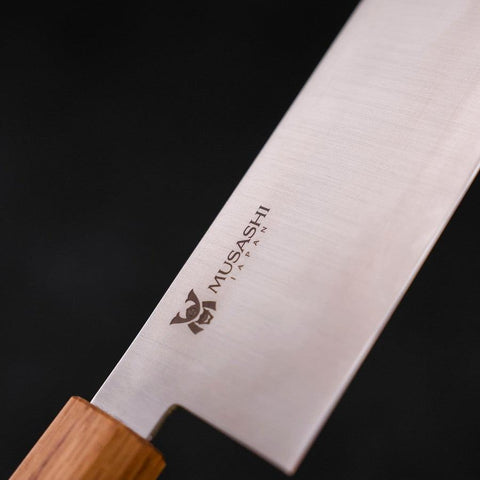 Nakiri AUS-10 Polished Oak Handle 165mm-[Musashi]-[Japanese-Kitchen-Knives]