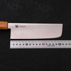 Nakiri AUS-10 Polished Oak Handle 165mm-[Musashi]-[Japanese-Kitchen-Knives]