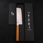 Nakiri AUS-10 Polished Oak Handle 165mm-[Musashi]-[Japanese-Kitchen-Knives]