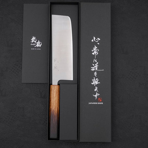 Nakiri AUS-10 Polished Yaki-Urushi Handle 165mm-[Musashi]-[Japanese-Kitchen-Knives]
