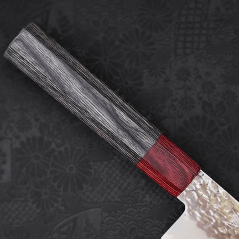 Nakiri AUS-10 Tsuchime Damascus Cherry Handle 165mm-[Musashi]-[Japanese-Kitchen-Knives]
