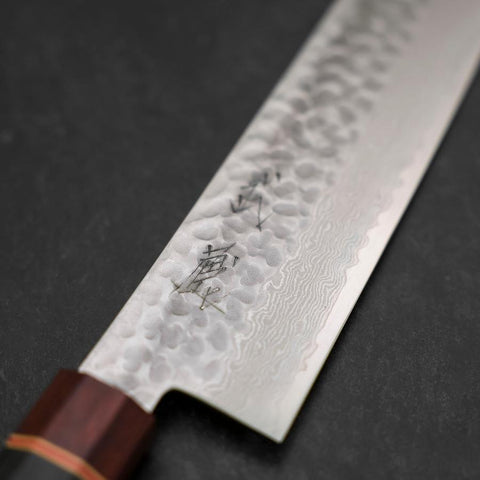 Nakiri AUS-10 Tsuchime Damascus Cherry Handle 180mm-[Musashi]-[Japanese-Kitchen-Knives]