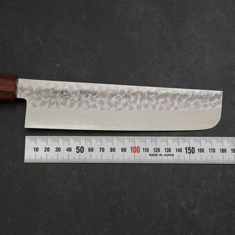 Nakiri AUS-10 Tsuchime Damascus Cherry Handle 180mm-[Musashi]-[Japanese-Kitchen-Knives]
