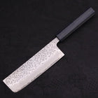 Nakiri AUS-10 Tsuchime Damascus Dark-Blue Urushi Handle 165mm-[Musashi]-[Japanese-Kitchen-Knives]