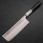 Nakiri AUS-10 Tsuchime Damascus Ocean Black White Gold Handle 165mm-[Musashi]-[Japanese-Kitchen-Knives]