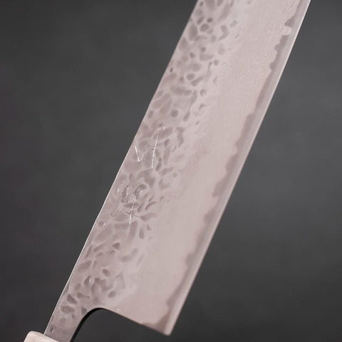 Nakiri AUS-10 Tsuchime Damascus Ocean Black White Gold Handle 165mm-[Musashi]-[Japanese-Kitchen-Knives]