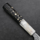 Nakiri AUS-10 Tsuchime Damascus Ocean Black White Gold Handle 165mm-[Musashi]-[Japanese-Kitchen-Knives]