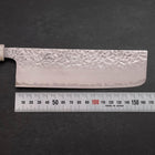 Nakiri AUS-10 Tsuchime Damascus Ocean Black White Gold Handle 165mm-[Musashi]-[Japanese-Kitchen-Knives]