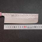 Nakiri AUS-10 Tsuchime Damascus Ocean Sakura Rose Gold Handle 165mm-[Musashi]-[Japanese-Kitchen-Knives]