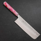Nakiri AUS-10 Tsuchime Damascus Ocean Sakura Rose Gold Handle 165mm-[Musashi]-[Japanese-Kitchen-Knives]